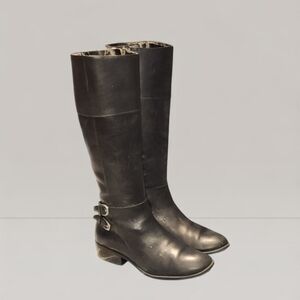 Women Vintage Leather Black Riding Boots By Ralph Lauren Size 7B.
